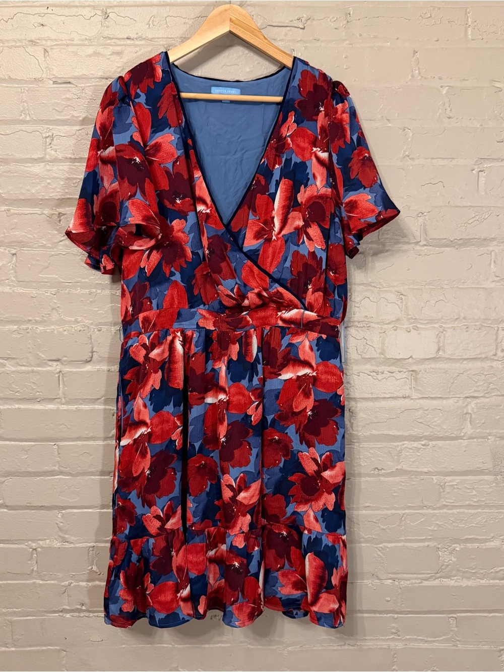 NWT Draper James Floral Flutter Sleeve Faux Wrap Dress
